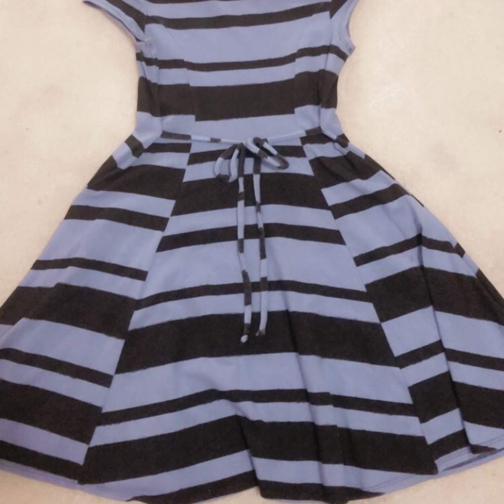 Justice Purple and Black Striped Dress